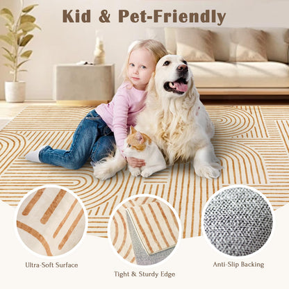 LUXRUG 6x9 OEKO-TEX Certified Modern Abstract Washable Rug