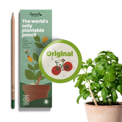 SproutWorld Original Edition Plantable Graphite Pencils (8 Pack)