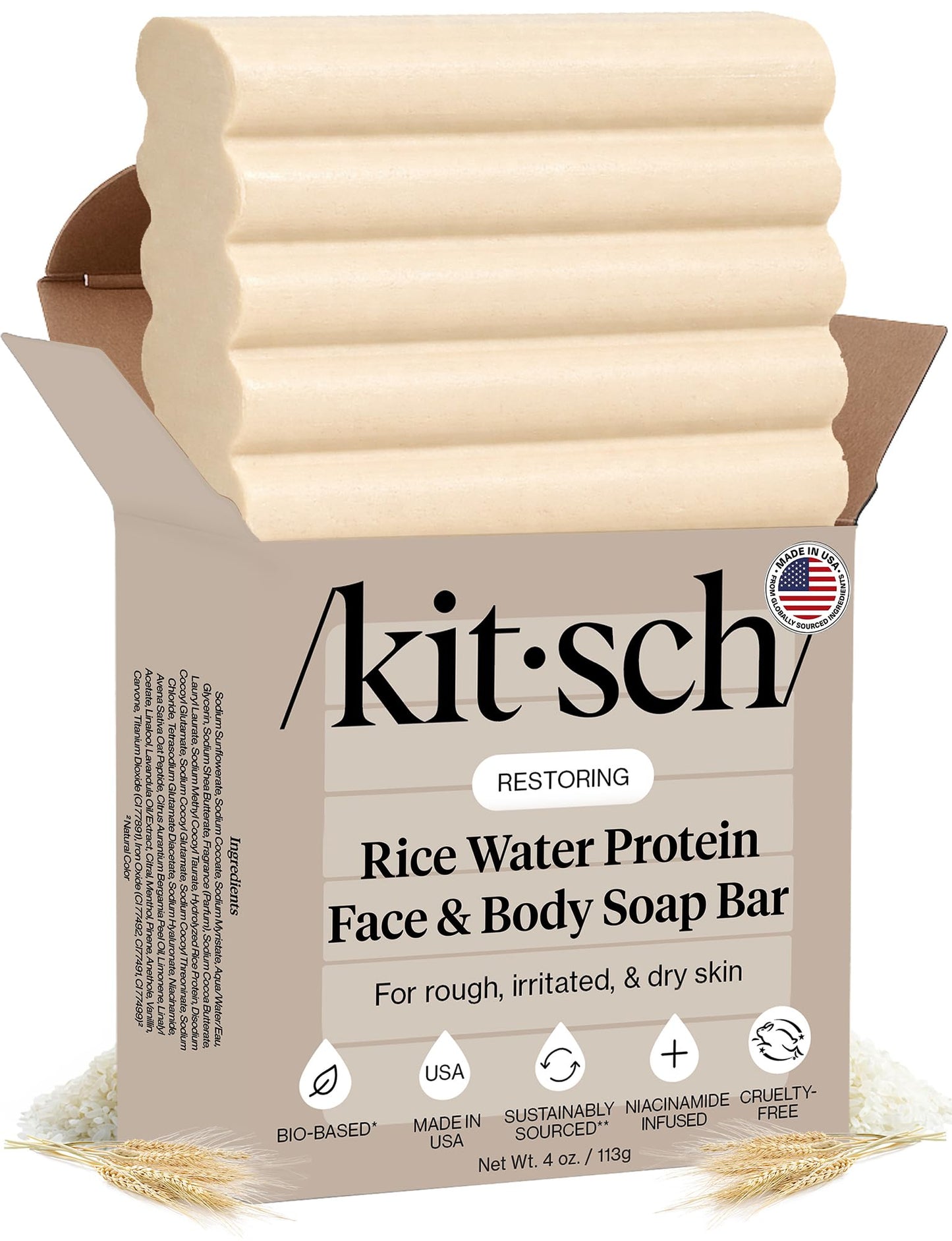Plastic-Free Sugar Body Scrub Bar, Vegan & Leaping Bunny – Kitsch