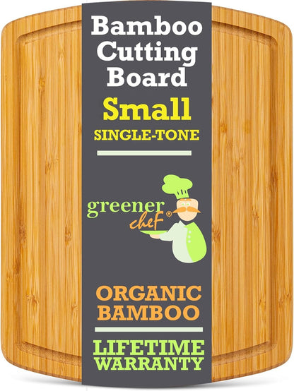 Microplastic-Free & Non-Toxic Greener Chef XL Organic Bamboo Cutting Board