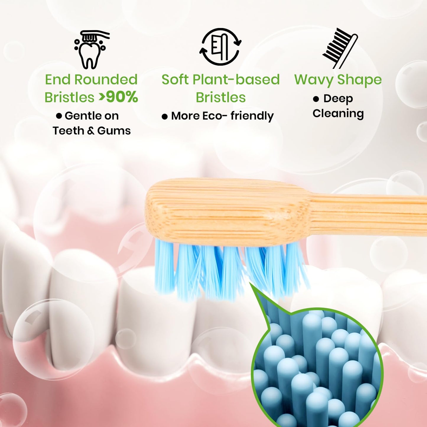 Non-Toxic Dental Care: 94% Plastic-Free Bamboo Sonicare Compatible Heads