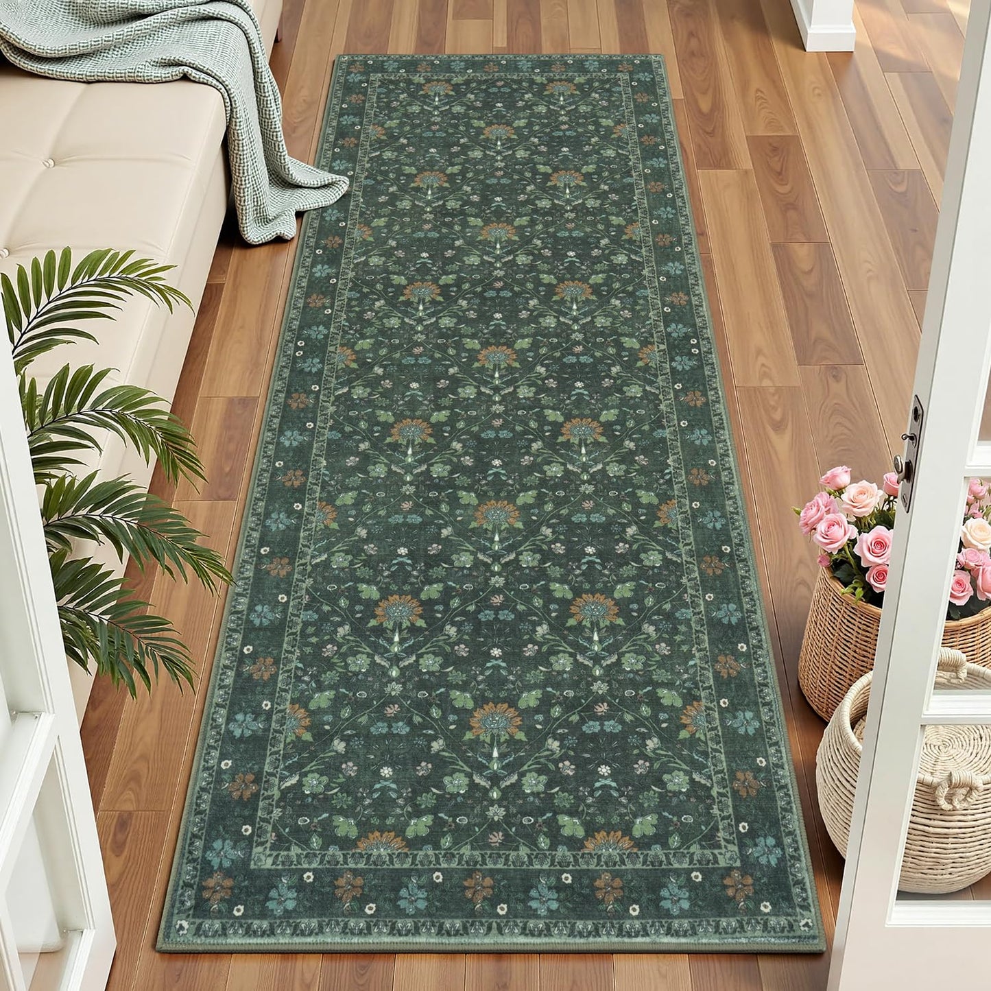 Vibrug Coastal Medallion OEKO-TEX Certified Washable Area Rug