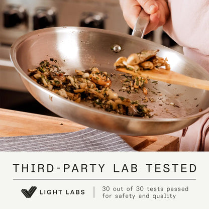 Made In 4 Quart Stainless Clad Saucepan: Professional 5-Ply Construction, Made in Italy for a Lifetime of Plastic-Free Cooking