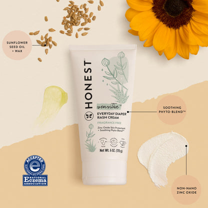 The Honest Company Diaper Rash Cream: Moisturizing Zinc Oxide Ointment