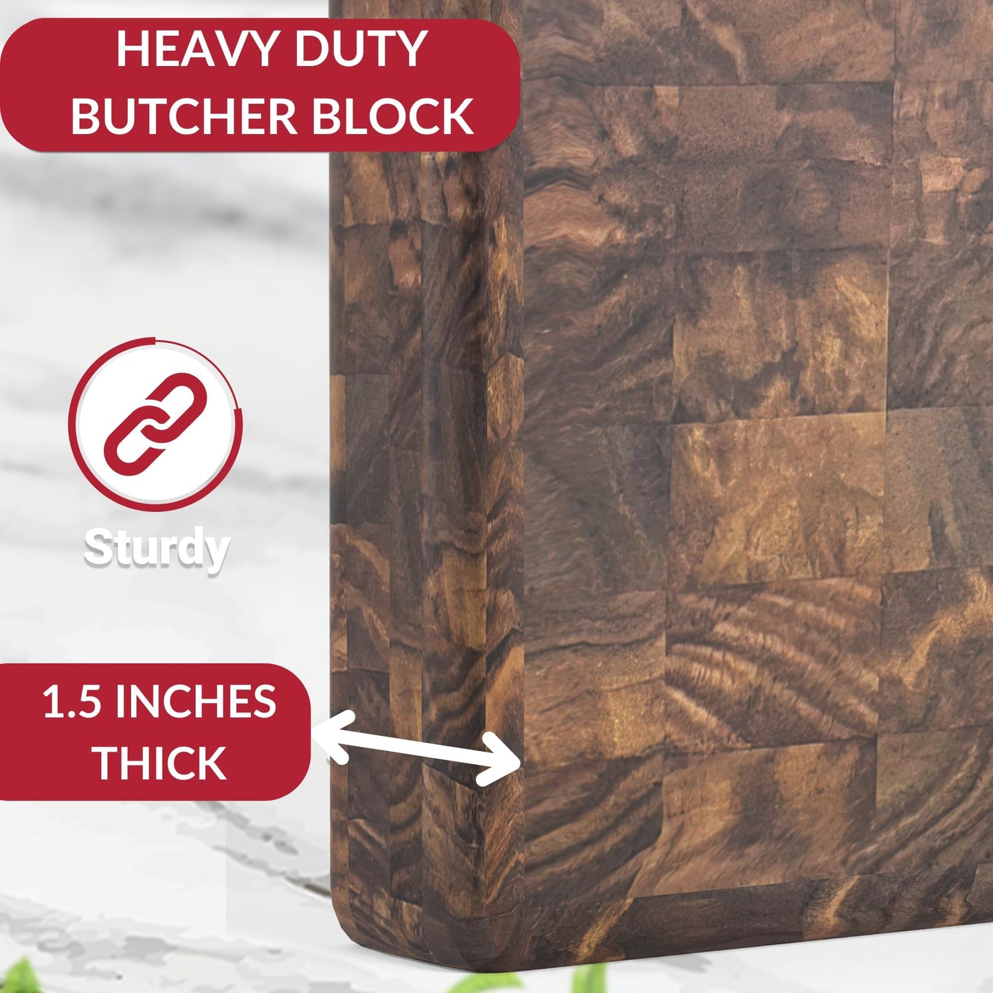 Virginia Boys Kitchens 9" x 12" End-Grain Walnut Butcher Block: Made in USA.