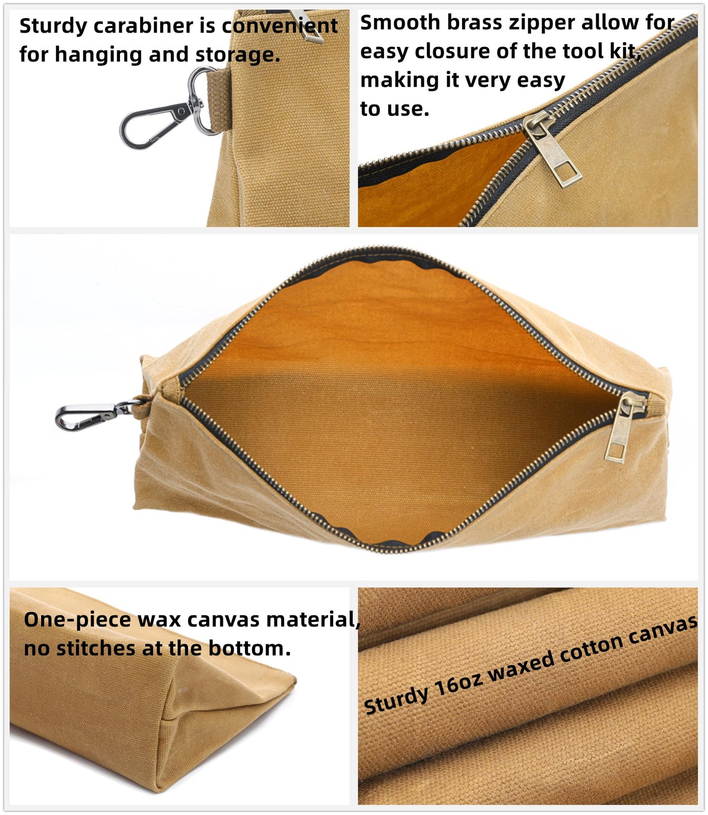 Heavy-Duty 16oz Waxed Cotton Canvas Multipurpose Parent Pouch