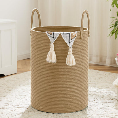 Artfeel 60L Handwoven Natural Cotton Rope Laundry Hamper