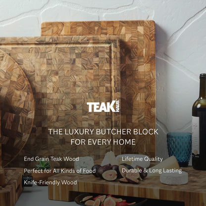 Teakhaus Butcher Block - Extra Large End-Grain Teak Cutting Board