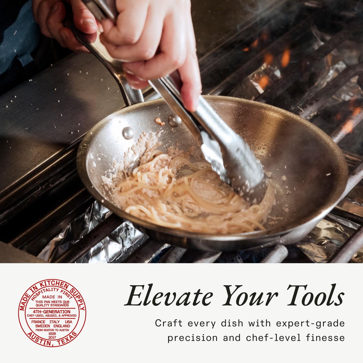 Made In 12-Inch Stainless Clad Frying Pan: Professional 5-Ply Construction, for a Lifetime of Plastic-Free Searing