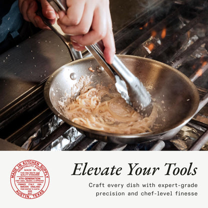 Made In 12-Inch Stainless Clad Frying Pan: Professional 5-Ply Construction, for a Lifetime of Plastic-Free Searing