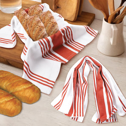 Urban Villa Cotton Kitchen Towels | TRUE Shift Eco Towels (20″×30″, Striped, Mitered)