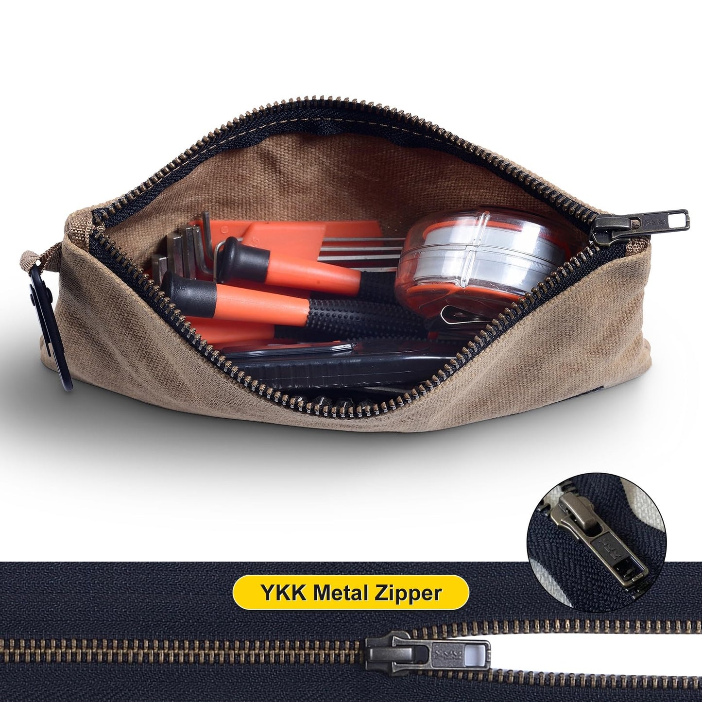 Waxed Canvas Heavy-Duty Zippered Utility Pouches (4-Pack)