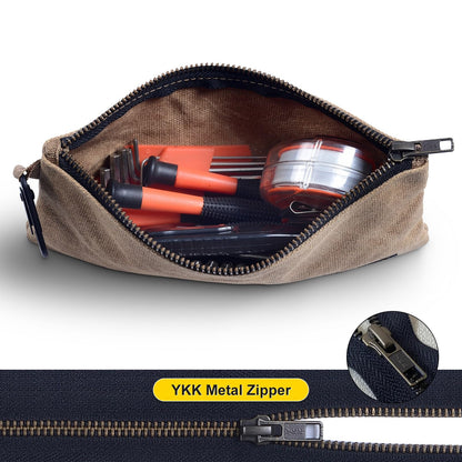 Waxed Canvas Heavy-Duty Zippered Utility Pouches (4-Pack)