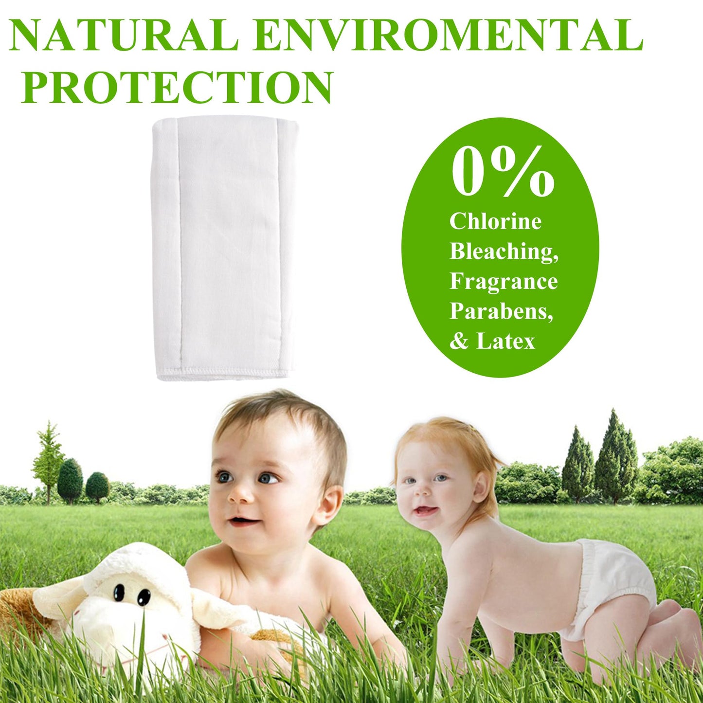 Fasoar Cotton Prefold Cloth Diapers: 100% Unbleached Purity
