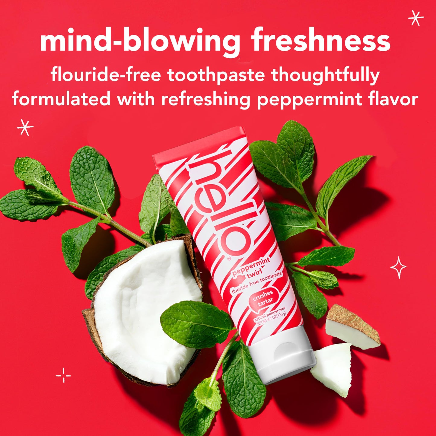 Hello Antiplaque & Whitening Fluoride-Free Toothpaste: Natural Peppermint