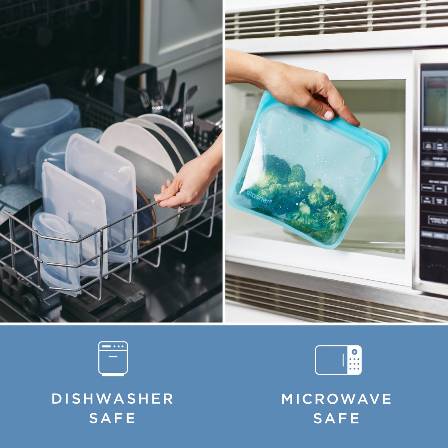 Stasher Premium Silicone Reusable Food Storage Bags (5-Pack Tie Dye)