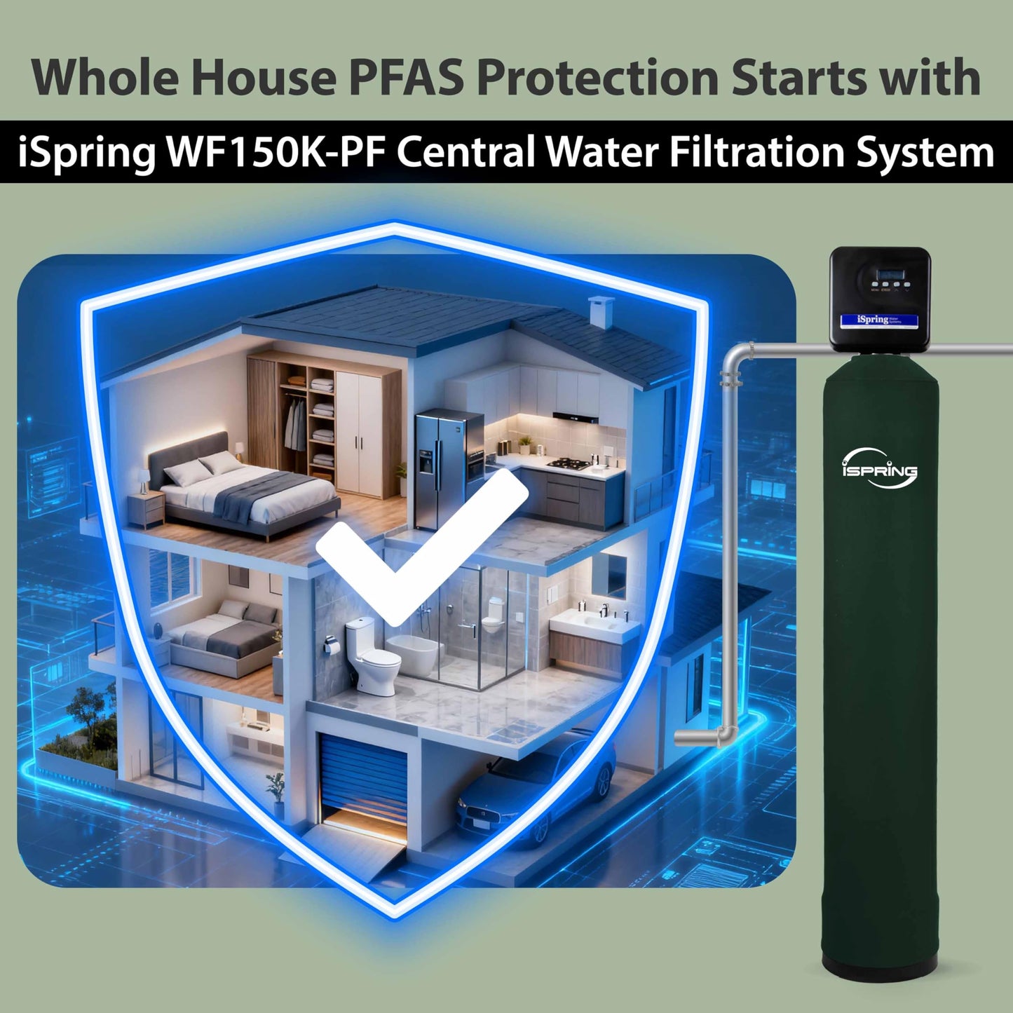 Whole-House PFAS Reduction Water Filter, 10-Year – iSpring WF150K-PF