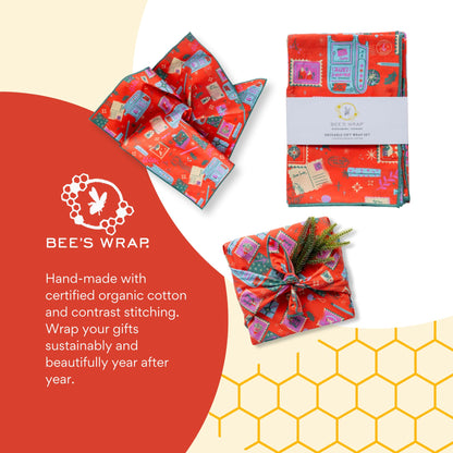 The Zero-Waste Gift Solution: Bee's Wrap Organic Cotton Fabric Wrap Set for Elegant, Reusable Holidays