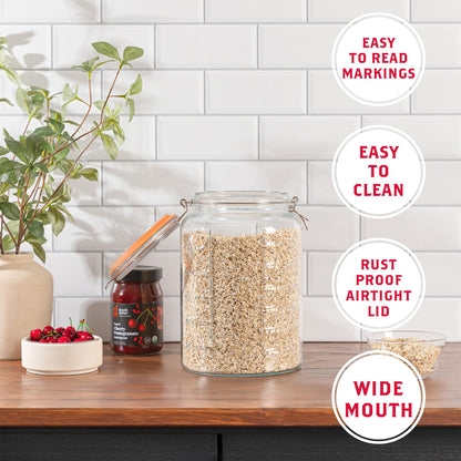 Kitchentoolz 1 Gallon Glass Mason Jar with Glass Lid