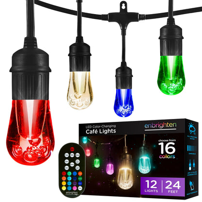 Enbrighten Lifetime LED String Lights: 48ft, Impact-Resistant Acrylic Bulbs, 80% Energy Savings