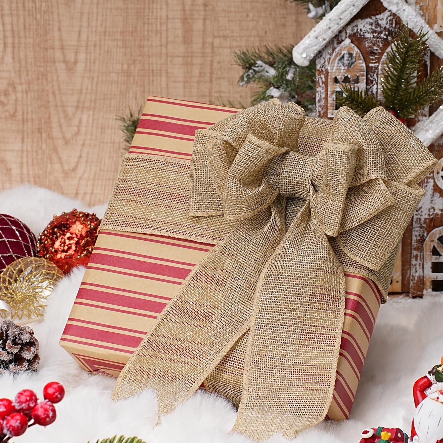 Natural Burlap Wired Ribbon: The Zero-Waste Christmas Accessory That Replaces Synthetic Plastic