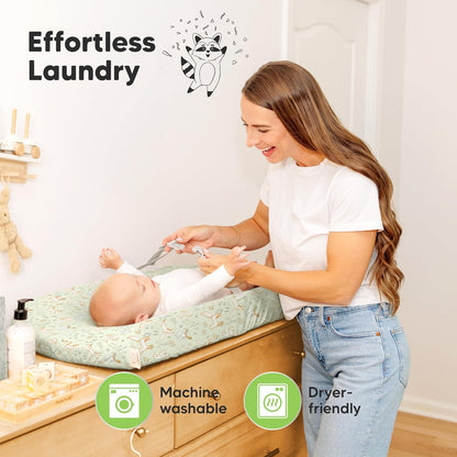 Soothe 100% GOTS-Certified Organic Cotton Changing Pad Covers (2-Pack)