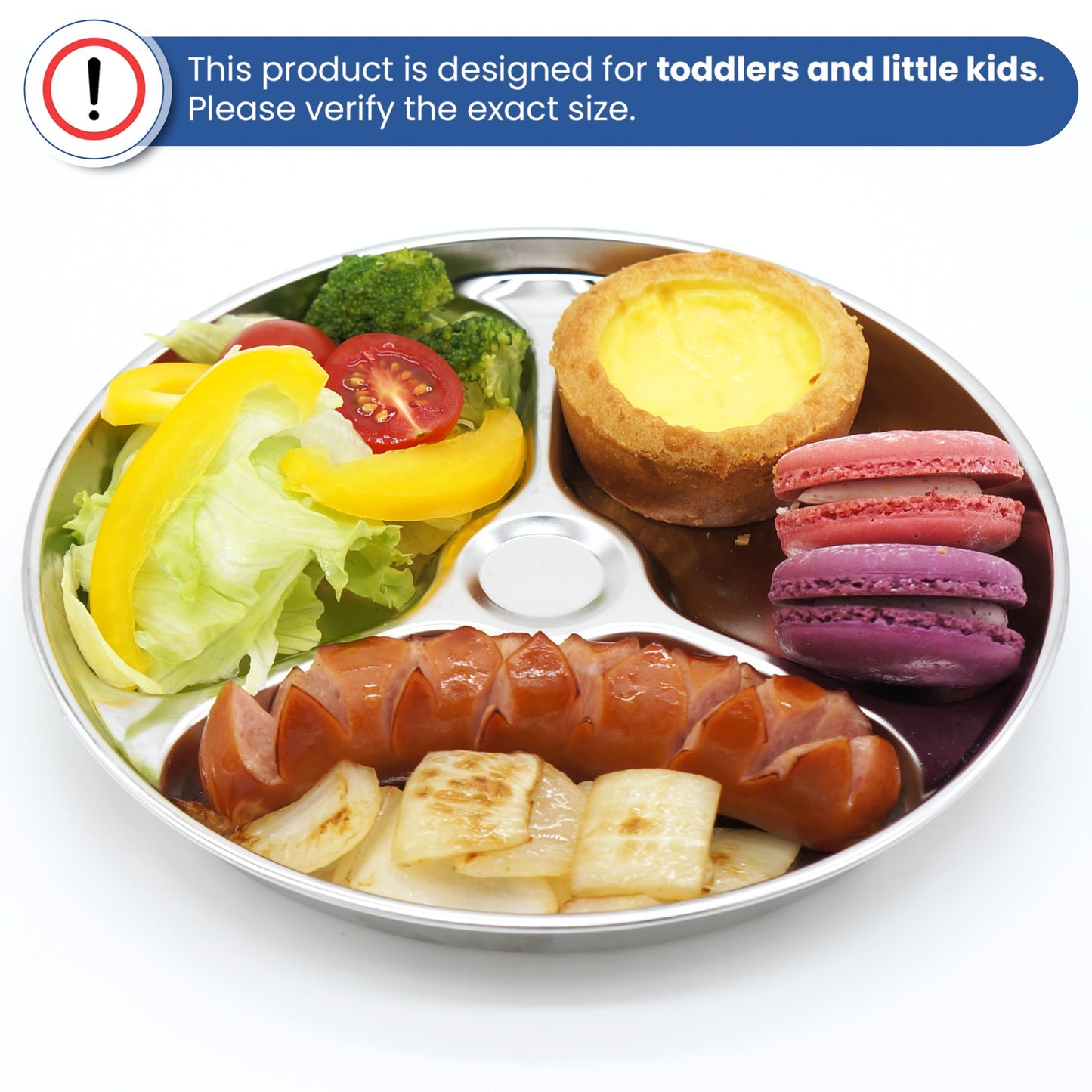 Korean Premium 304 Stainless Steel 5-Compartment Divided Plates (Set of 2)