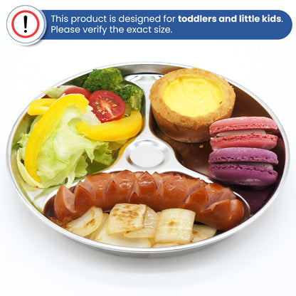 Korean Premium 304 Stainless Steel 5-Compartment Divided Plates (Set of 2)