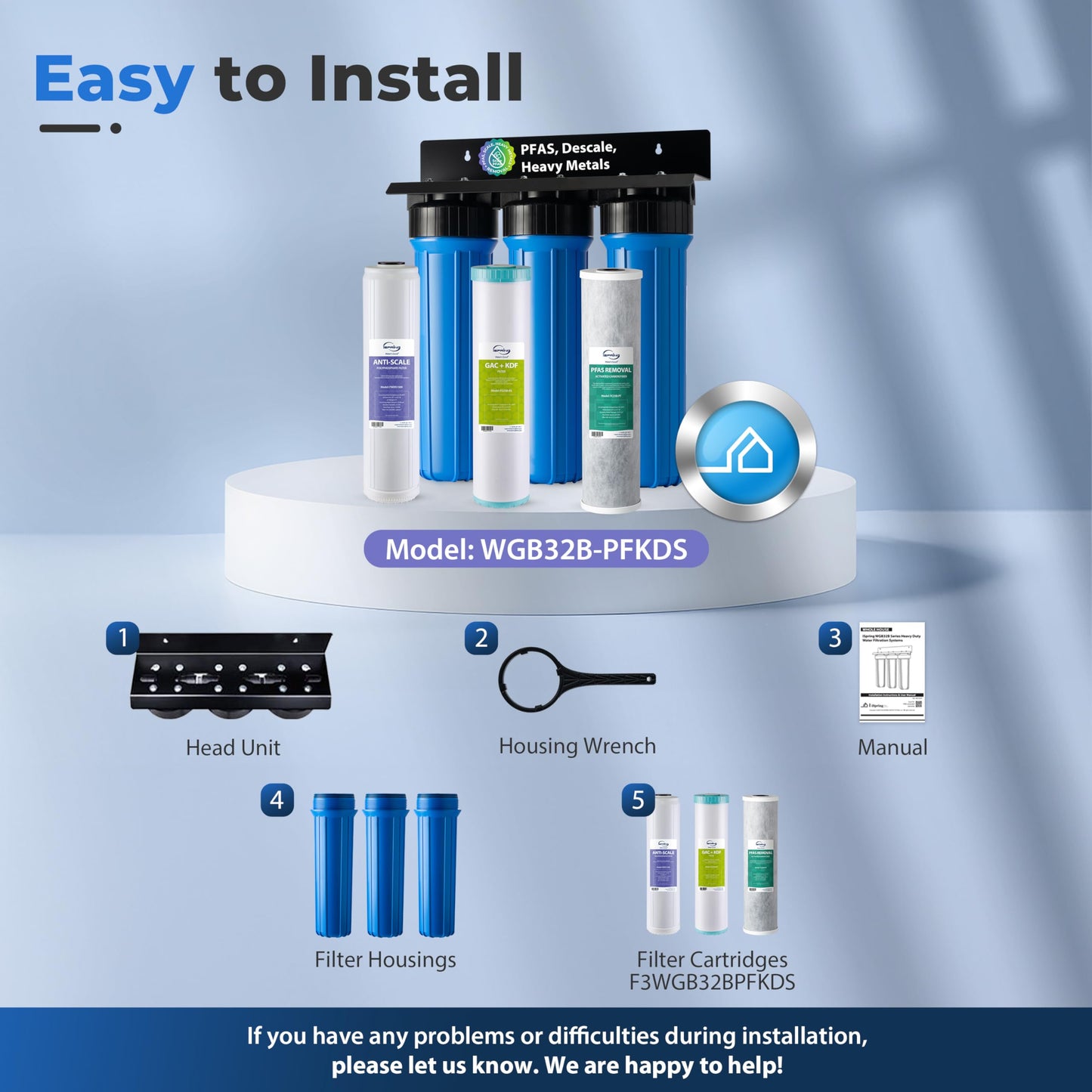 Whole-House PFAS & Scale Water Filter, 3-Stage – iSpring WGB32B-PFKDS