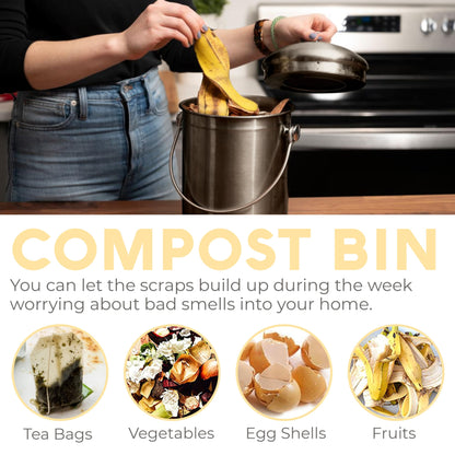 Odorless Indoor Composting: EPICA One-Piece Molded Stainless Bin