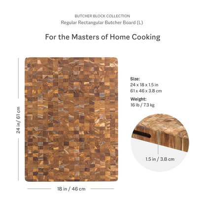 Teakhaus Butcher Block - Extra Large End-Grain Teak Cutting Board