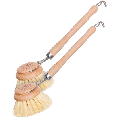 Redecker Tampico Fiber Dish Brush: Oiled Beechwood Handle (Set of 2)
