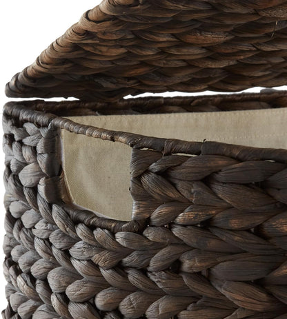 Casafield Handwoven Sustainable Water Hyacinth Half Moon Laundry Hamper