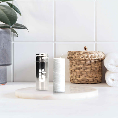 Vegan Plant-Based Dental Floss Tape, Refillable Steel Dispenser – Bambaw