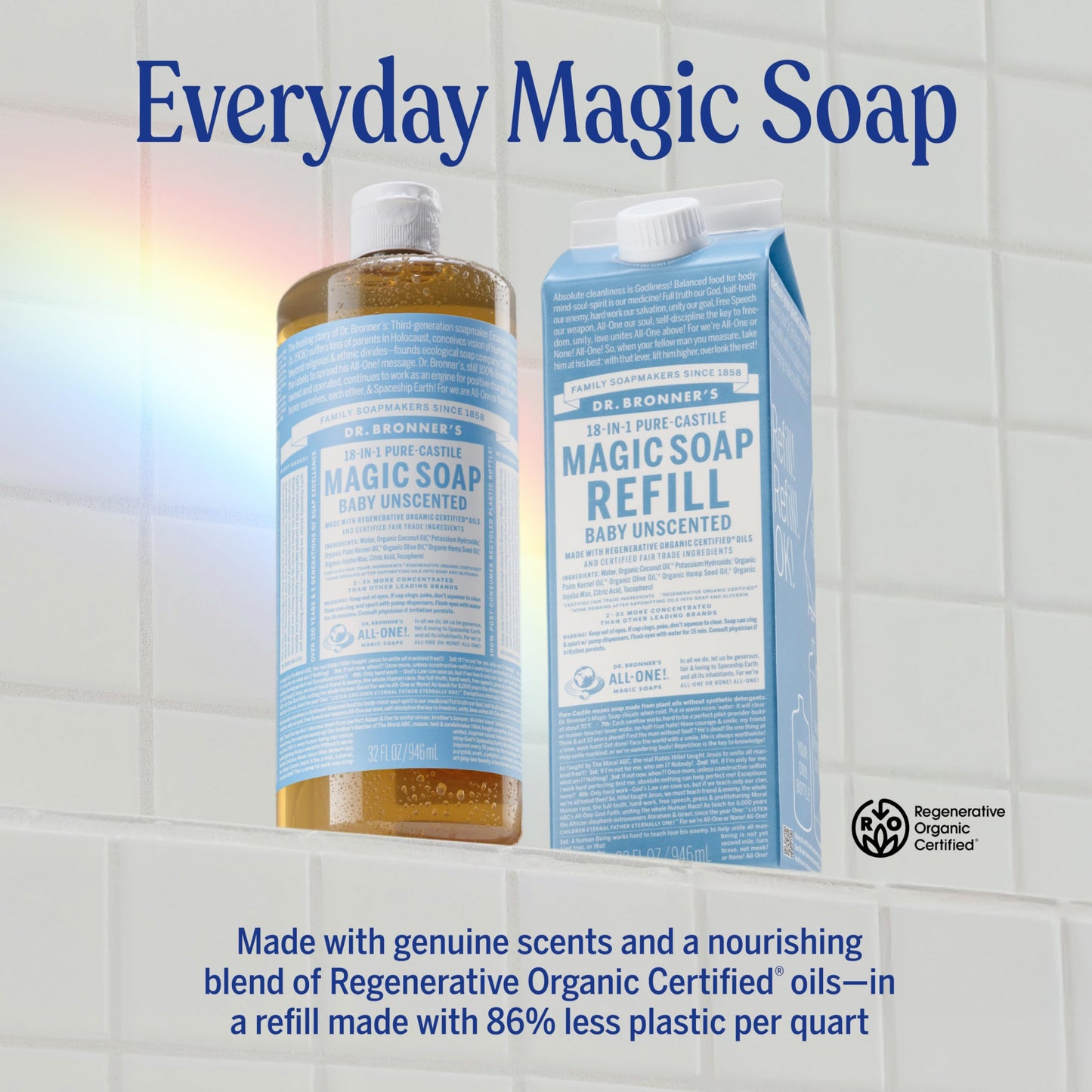 Dr. Bronner’s Baby Unscented Castile Soap: 32 oz Organic Magic