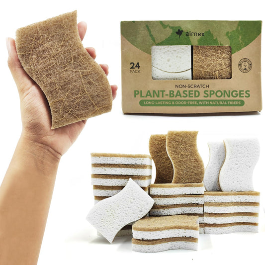 Natural Kitchen Sponge – Biodegradable Compostable Cellulose & Coconut Scrubber