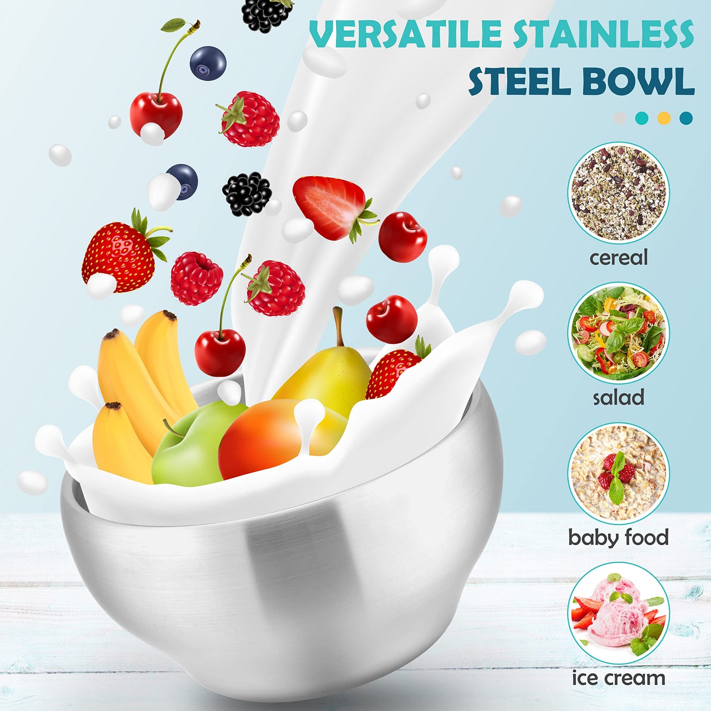 HaWare Stainless Steel Bowls: 18/8 Double-Walled Purity