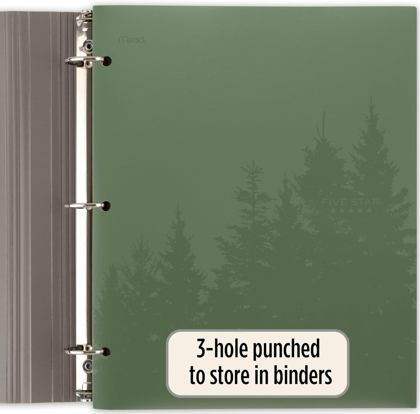 Five Star 100% Recycled Plastic 2-Pocket Folders with Prongs
