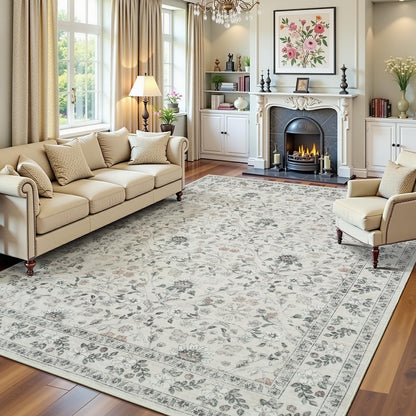Vibrug Coastal Medallion OEKO-TEX Certified Washable Area Rug