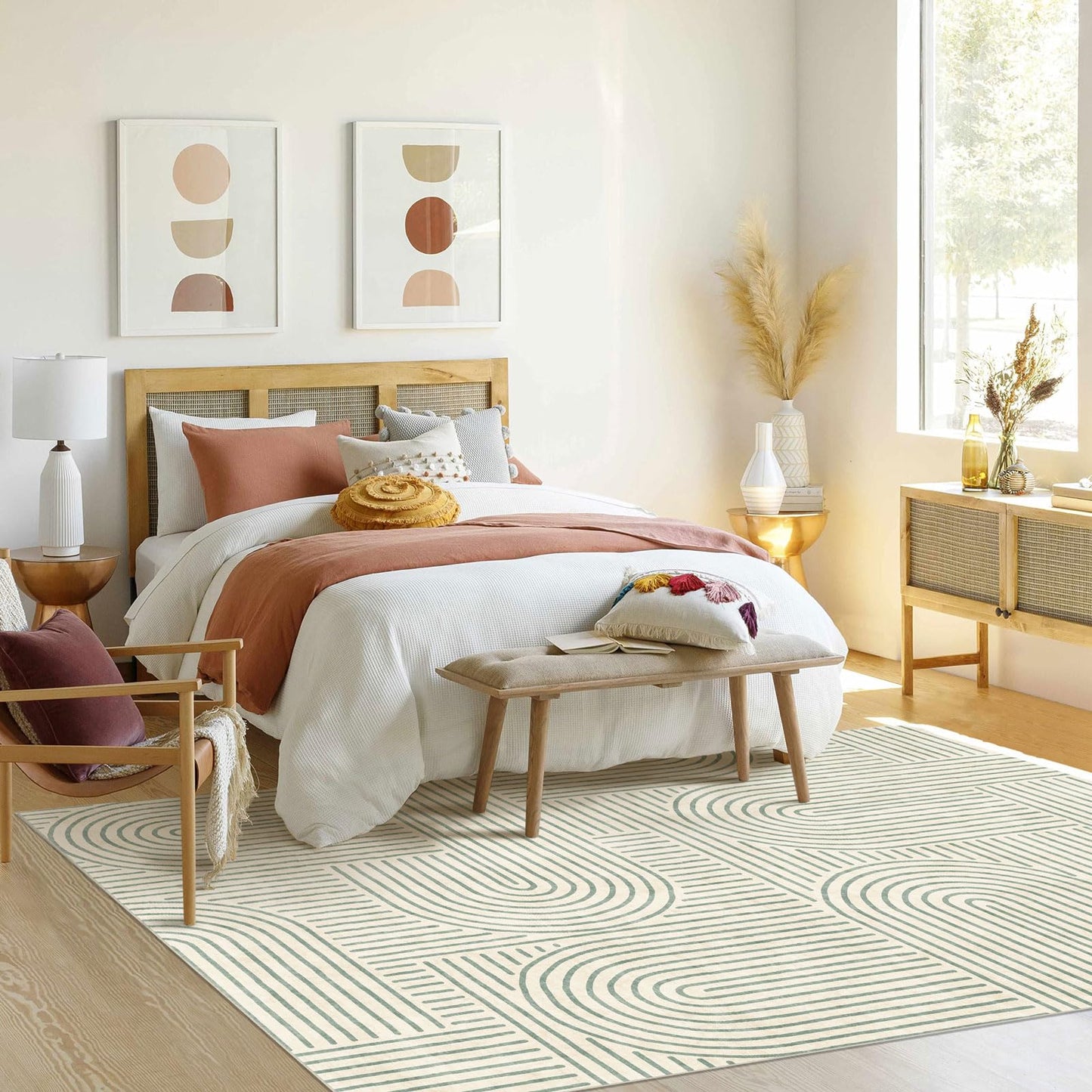 LUXRUG 6x9 OEKO-TEX Certified Modern Abstract Washable Rug