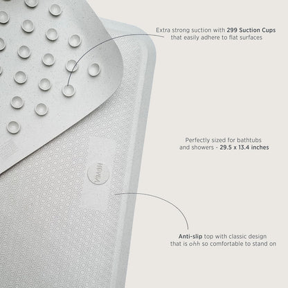 HEVEA Natural Rubber Wave Bath Mat: Plastic-Free & Biodegradable