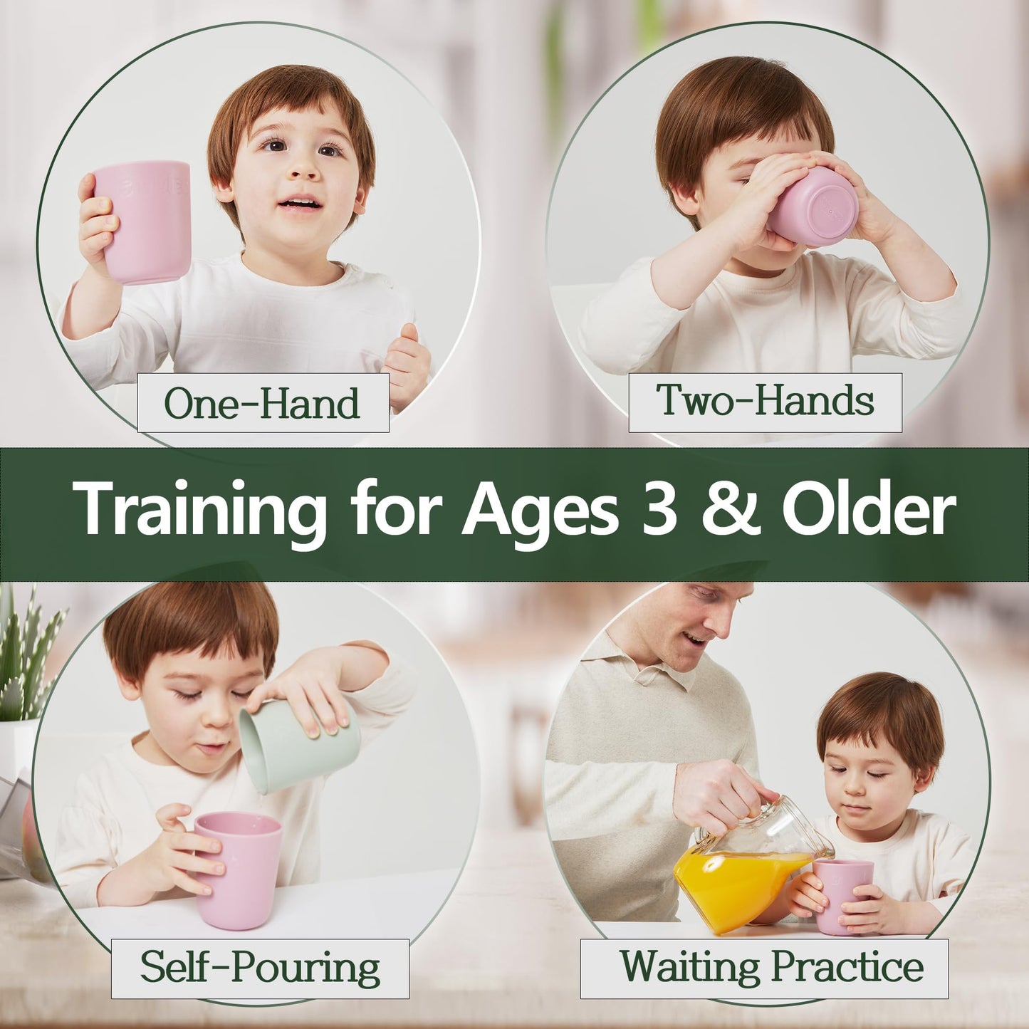 Dulce Worlds 100% Sugarcane Unbreakable Kids Cups (5-Pack)