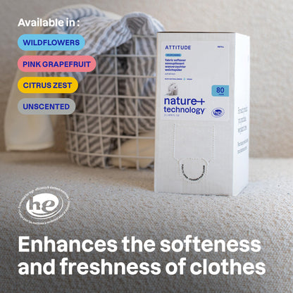 ATTITUDE Liquid Fabric Softener: Plant-Based, Vegan & Unscented