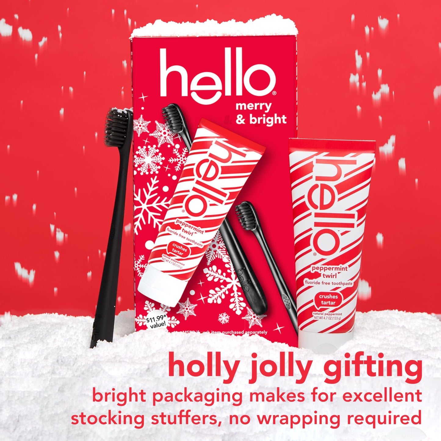 Hello Antiplaque & Whitening Fluoride-Free Toothpaste: Natural Peppermint