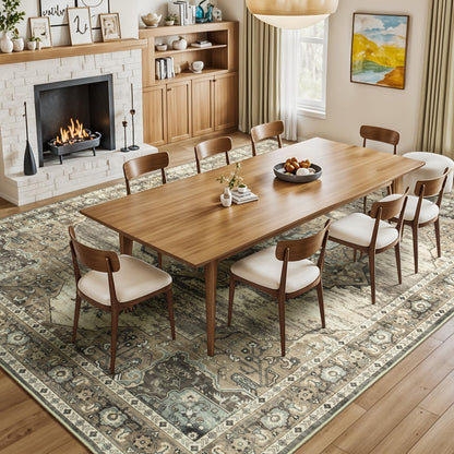 Vibrug Coastal Medallion OEKO-TEX Certified Washable Area Rug