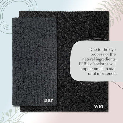 FEBU Swedish Dishcloths – 5 Pack Biodegradable Cotton‑Cellulose Cleaning Cloths