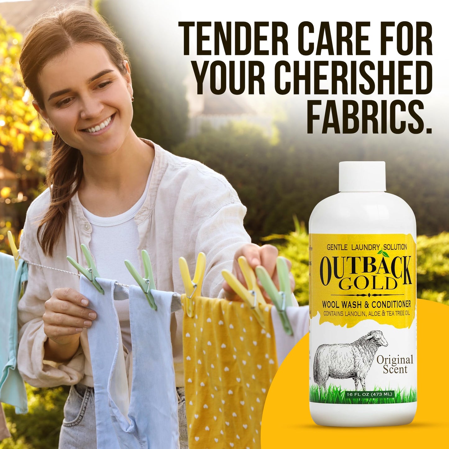 Outback Gold Unscented Plant-Based Wool & Cashmere Wash