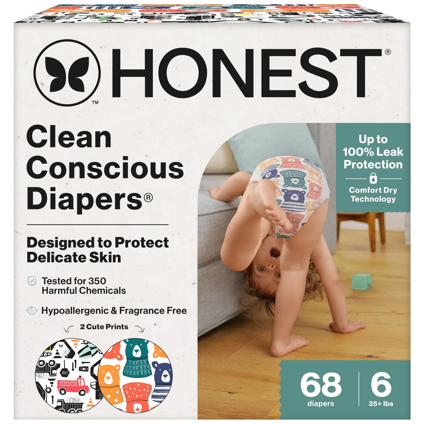 The Honest Company Comfort Dry Diapers: TCF Plant-Based Protection