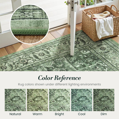 Vibrug Coastal Medallion OEKO-TEX Certified Washable Area Rug