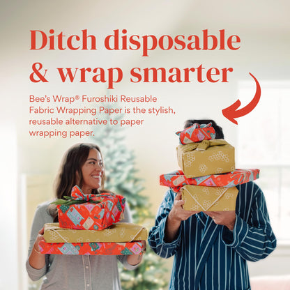 The Zero-Waste Gift Solution: Bee's Wrap Organic Cotton Fabric Wrap Set for Elegant, Reusable Holidays